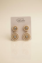 Amara 18K Gold Plated Pearl & Zircon Drop Earrings