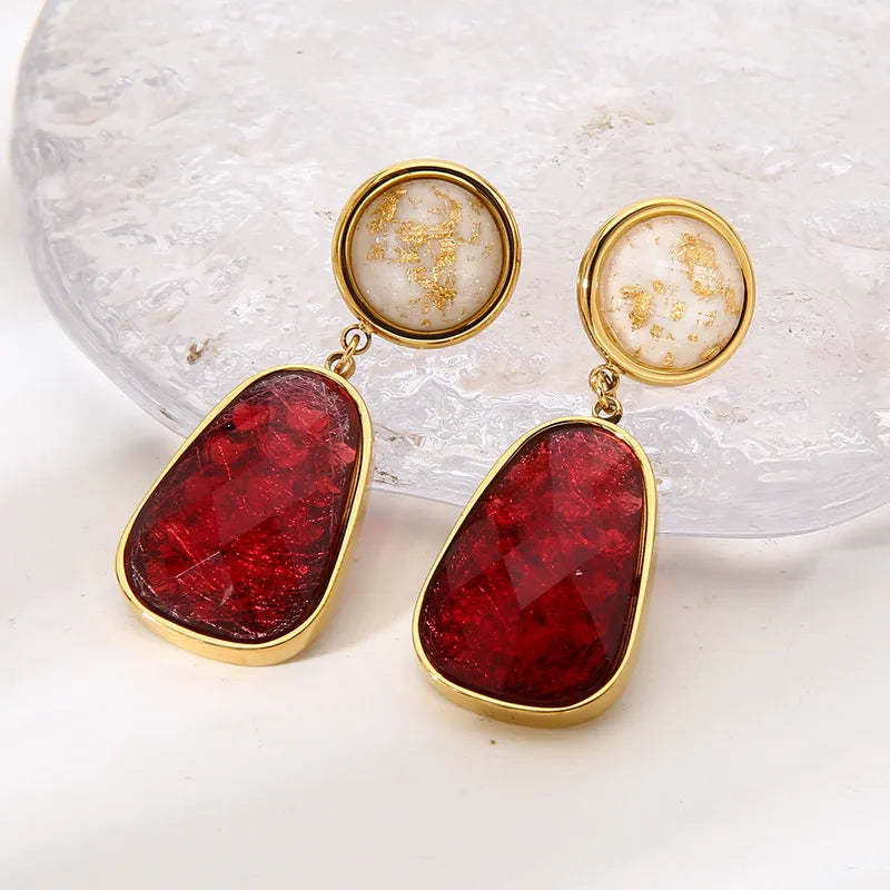 Marbella – Red Glass Drop Earrings