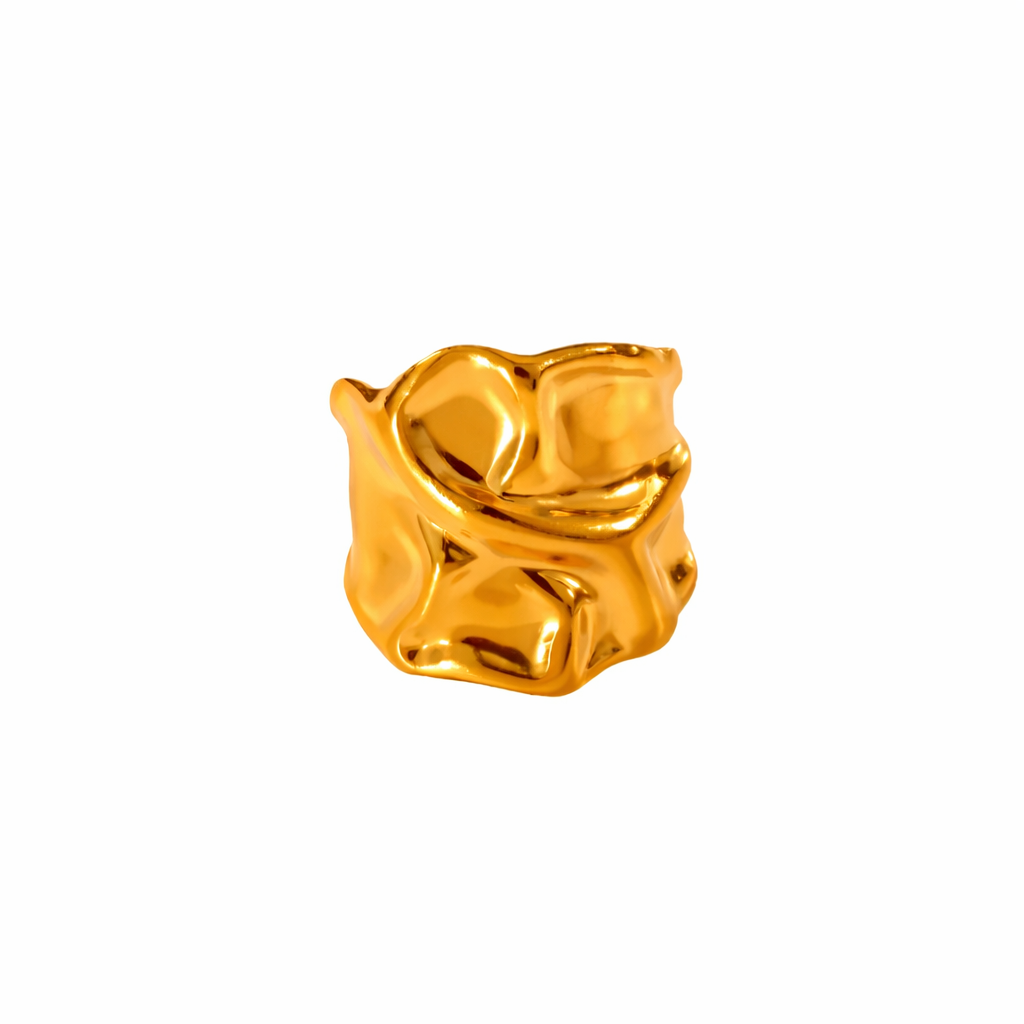 Zaria 18K Gold Plated Sculpted Open Ring